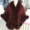Factory Sale Mink Fur Bridal Cape with Fox Fur Shawl for Lady