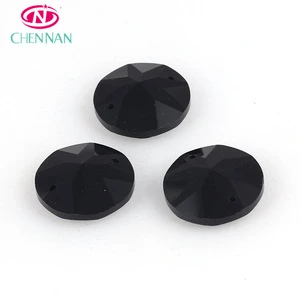 factory wholesale chinese manufacturing companies round flat faceted blackpointback rhinestone crystal