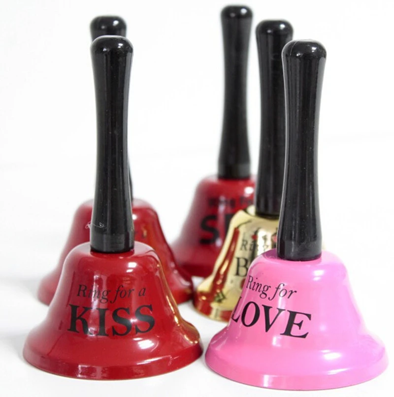Factory Wholesale Custom Logo Handle Desk Bell Kiss Call Bell Cute Party Toy Ring for Hand Bell