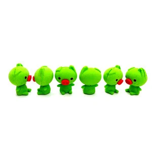 Factory Wholesale Promotional Green 3D Animal Frog Cartoon Pencil Rubber Eraser