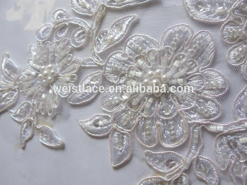 Factory wholesale sparkling crystal wedding sash applique make beaded lace rhinestone crystal Applique to bridal sashes belts