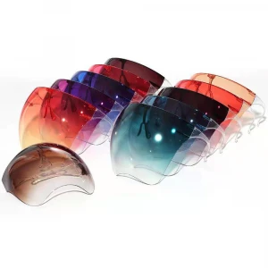 Fancy Shiny Color Performance PC Clear Plastic Face shield Glasses vendor strapless transparant Eye cover face mask anti fog