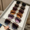 Fashion 2024 Rimless Bling Sun Glasses Women Men Rectangle Glitter Diamond Sunglasses UV400 Shades Gafas De Sol 9871