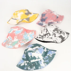 Fashion Designer Tie Dye Bucket Hat Reversible Hat For Women