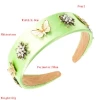 Fashion High Quality  Luxury Baroque Vintage Headbands With Crystal Pearl Wide Fabric Hairbands Hair Hoop Accessories