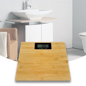 Fashion Natural texture bamboo body weighing scale bamboo body  digital scale bamboo bathroom electronic weighing scales