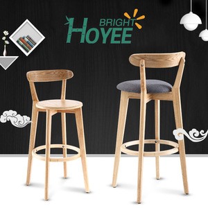 Fashion style wooden counter height bar stools with back and footrest