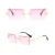 Import Fashion Women Vintage Ocean Lens Sun Glasses Small Rimless Rectangle Sunglasses 2020 from China