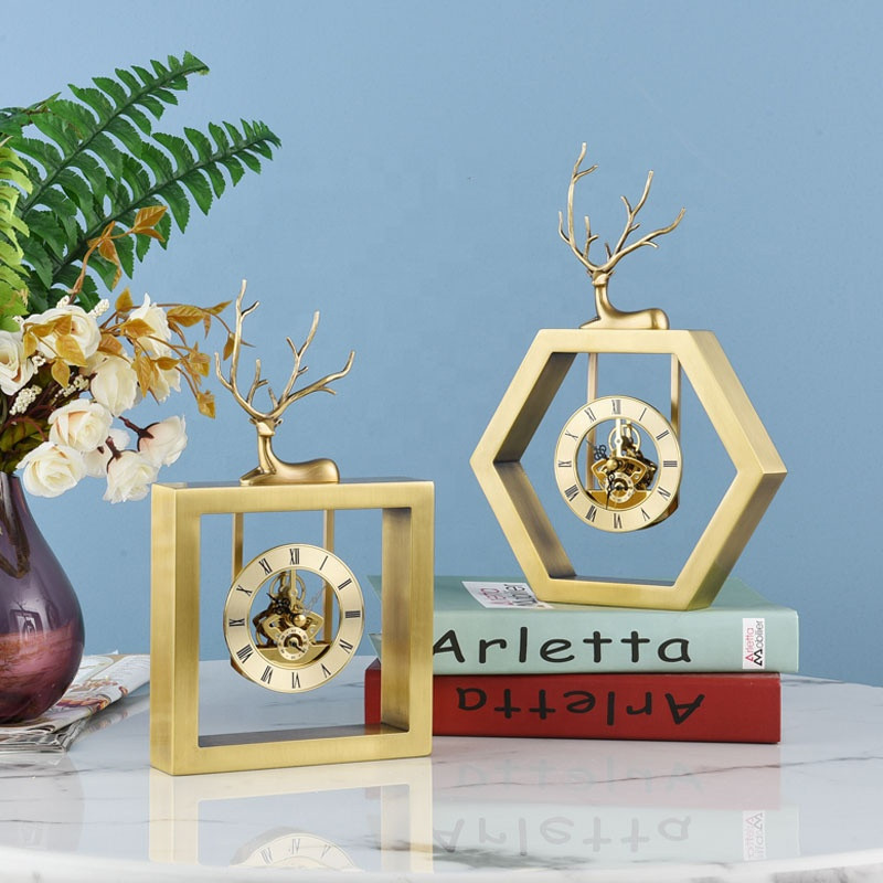 Buy Fine Copper Table Clock Bedroom Classroom Battery Style Quartz ...
