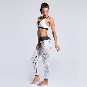 Fitness &amp; yoga wear capri sublimated yoga pants, yoga leggings, yoga tights