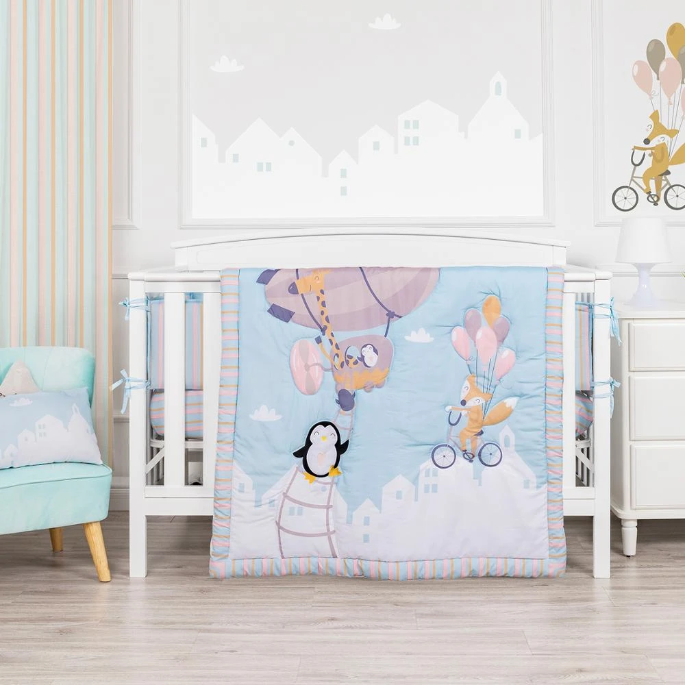 Flight diary theme cartoon baby cot set nursing new born baby quilt bedding set