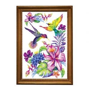 Flower Style Decorative Textile And Fabric Crafts Cross Stitch On Canvas