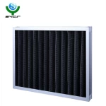 Folding activated carbon panel filter frame primary air filter
