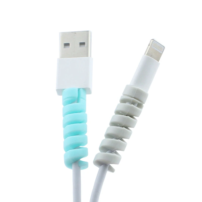 Food Grade Silicone Cable Protector Silicone Bobbin Winder Wire Cord Organizer Cover for Apple iphone USB Charger Cable Cord