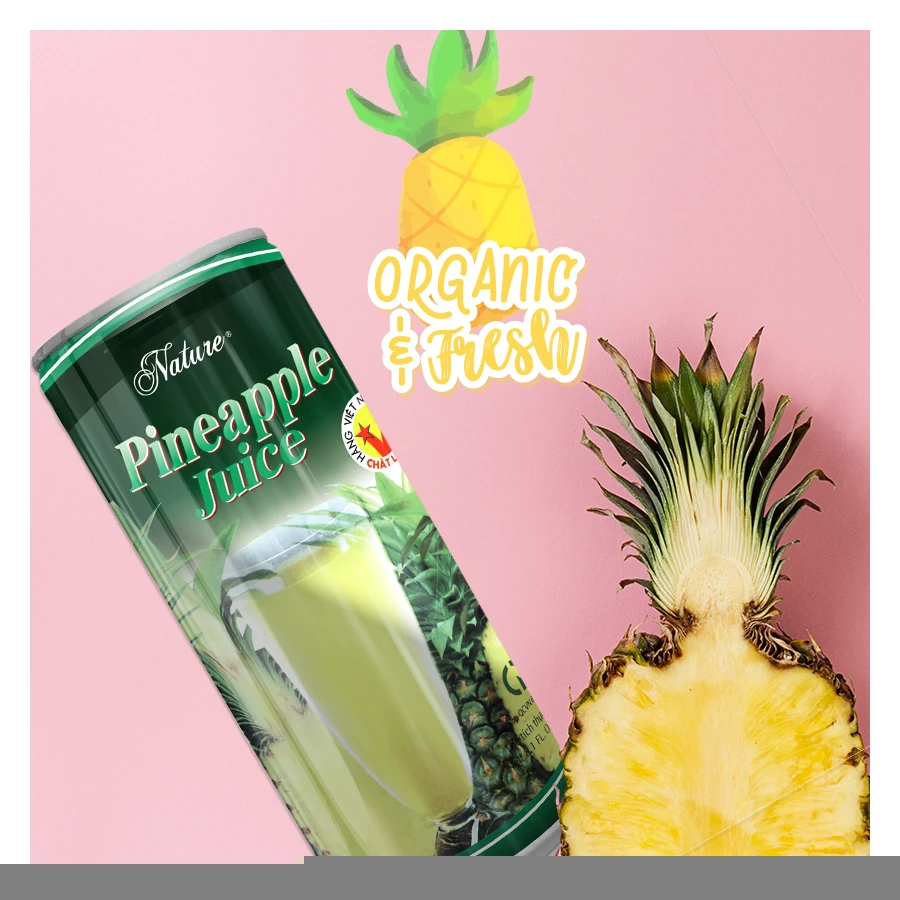 For sale Pineapple Juice drink made in Vietnam brand name_Fresh Fruit Drink with Halal certificate