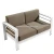 Import Foshan outdoor supplier aluminum brushed composite wooden garden sofa set furniture from China