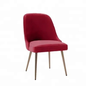 Free sample good price modern dining room chair modern chair sillas modernas luxury golden leg velvet fabric modern dining chair