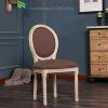 French style round solid wood dining chair round wood chair