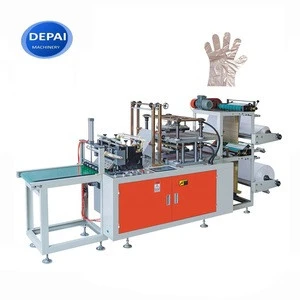 Fully auto plastic glove making machine with automatic waste clean