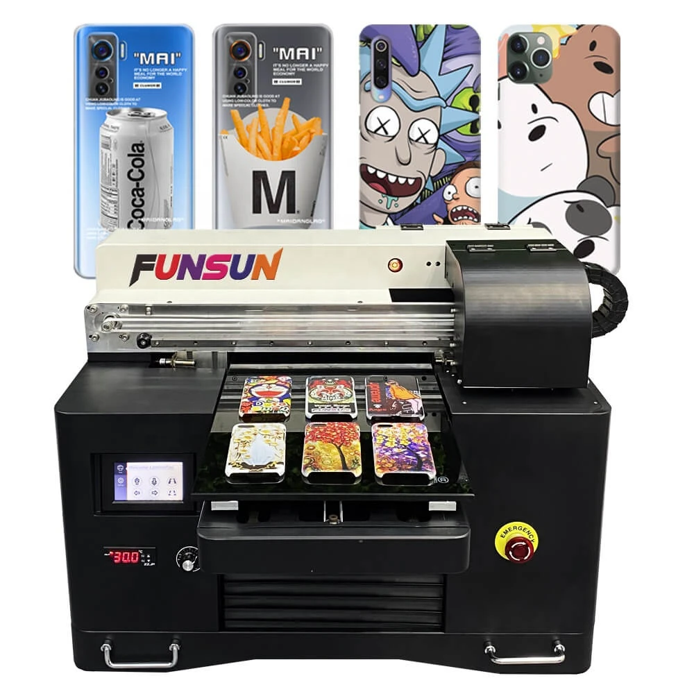 Funsun A3 UV Flatbed Printer Phone Case Wood Acrylic Cigarette Lighter Pen Golf Ball Mouse Pad Printing Machine