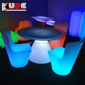 Garden Set Lighting Furniture Party LED Furniture/Plastic LED Table and Chair for Outdoor