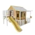 Import Garden Wood play house Outdoor backyard waterproof large Kid&#39;s Children House Kids Wooden Playhouse With Plastic Slide from China