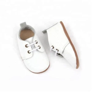 Genuine Leather Baby Oxford Shoes Pain White Baby Shoes Boy and Girl