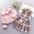 Import Girls autumn winter plus fleece dress plus fleece new winter cardigan two-piece suit girls clothing sets with bag from China
