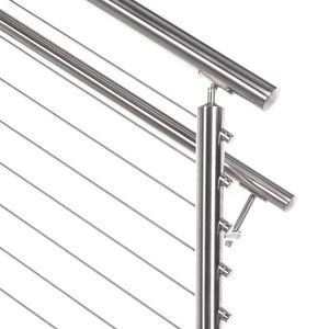 Glass balustrade stainless steel stair handrail, interior stair railings
