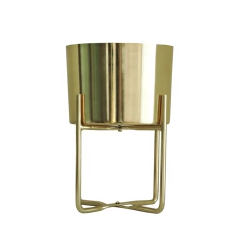 Gold Planter with Stand Set of 2 Living Room Bedroom Hallway Indoor Planters & Pots use in home and garden