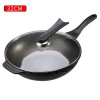 Good quality and cheap  fried pan non-stick black steel frying pan with holes