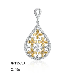 Grace Jewelry Statement Luxury Custom Zircon 925 Sterling Silver Fine Jewelry Pendants for Necklace Charms