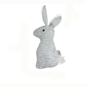 Gray Cute Rabbit animal Rattle Stick Squeaky Baby Toy