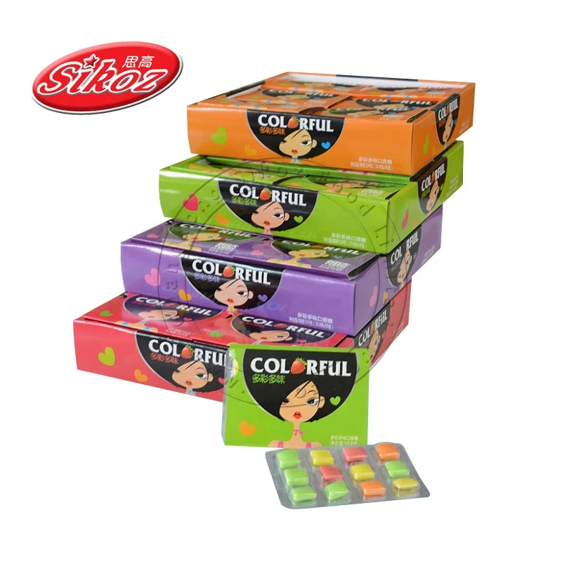 Halal colorful sweet fruit mini chewing gum