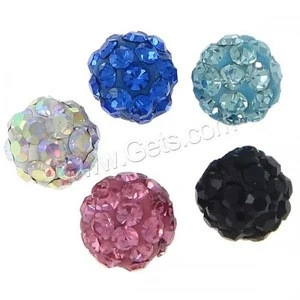Half Drilled Rhinestone Beads Clay Pave with Stainless Steel Round with 33 pcs Czech rhinestone 5mm Hole:Approx 1mm Sold By PC