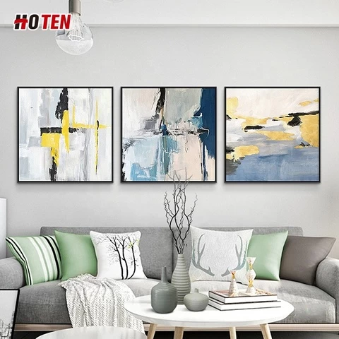 Hand painted abstract oil painting modern home decorative painting creative triple wall painting