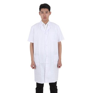 Hao Baby Short Sleeve Nurse Uniform Custom Pharmacy Lab Workwear Cosmetologist Physician Wholesale White Coat Uniform