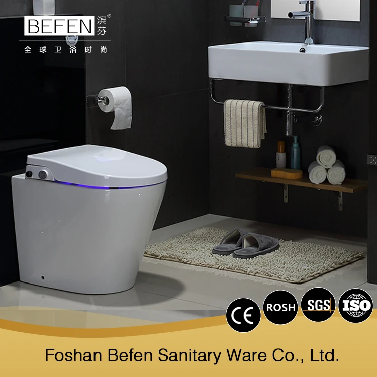 High end auto washing and cleaning back to wall intelligent toilet with CE
