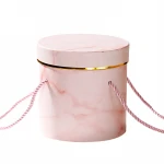 High Grade Custom Logo Color Portable Round Flower Box Set Black Box Cylinder