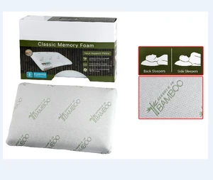 High quality bamboo fiber pillow therapy breathable soft bamboo contour memory foam pillow