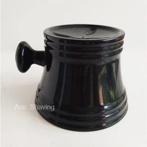 High Quality Black Acrylic Cup Cream Foam Bowl Shaving Soap Lathering Mug Factory Supply