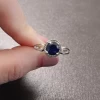 High Quality Elegant Female 925 Sterling Silver Rings With Blue CZ Stone