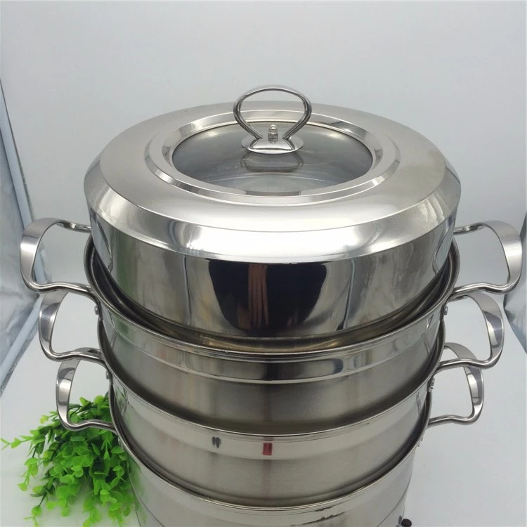 High Quality Food Grade Heat Food Steamer Pot with Handles Couscous 26cm Steamer Pot