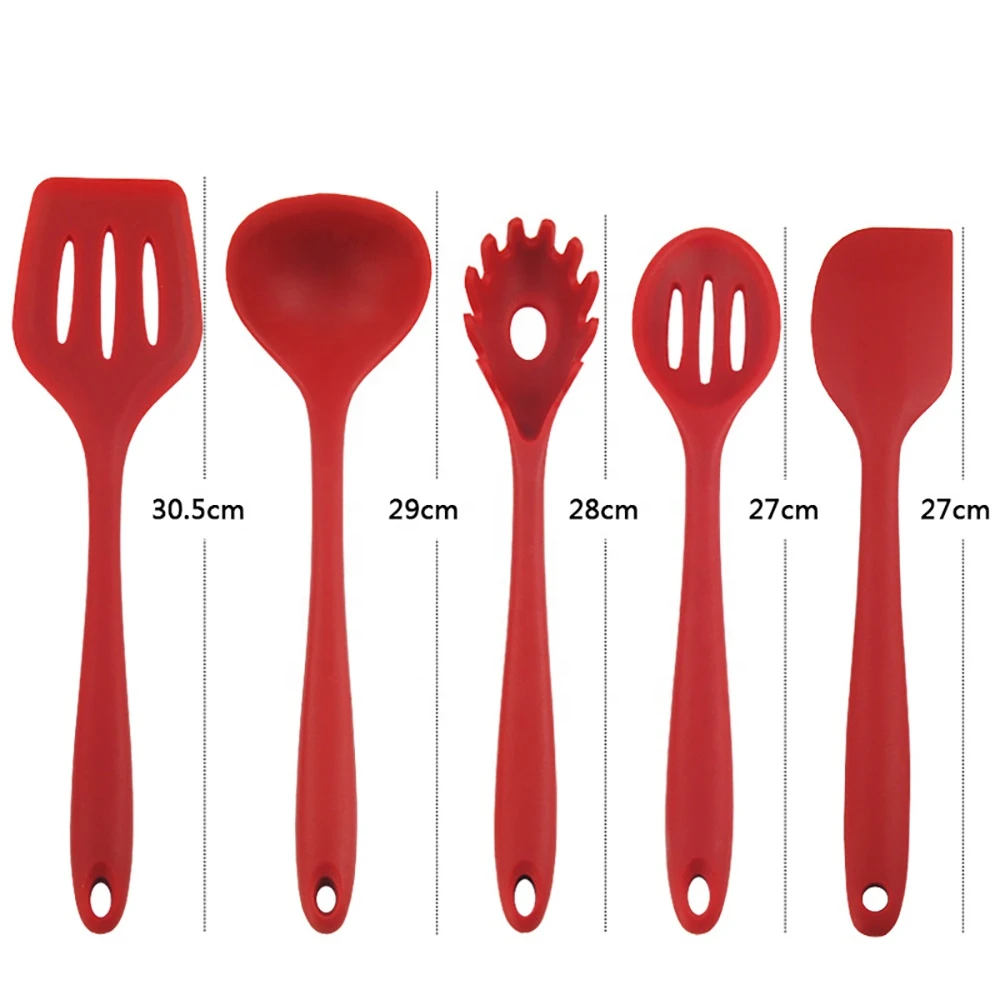 High Quality Kitchen Accessories  Amazon Non-Stick Cookware Silicone Kitchenware 10-Piece Household Spoon Spatula Cooking Tool
