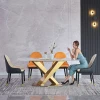 High quality metal base rock top dining table