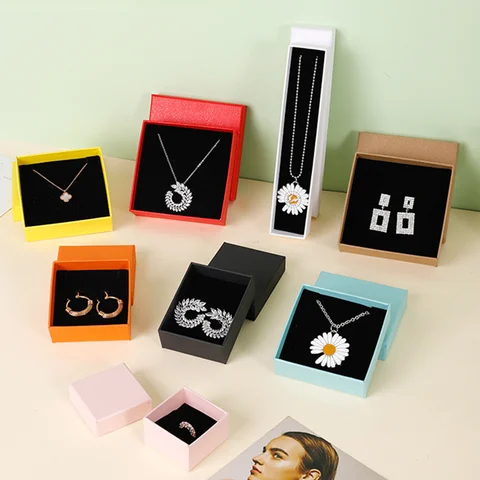 High Quality Purple 2 Pieces Lid And Base Paper Jewelry Gift Boxes For Pendant Bracelet Display Case