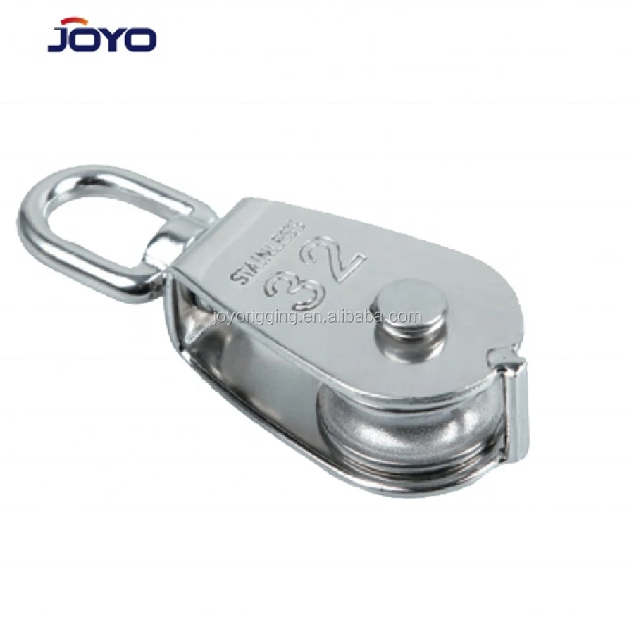 High Quality rigging  block ss304 or ss316 Swivel eye type single sheave stainless steel pulley