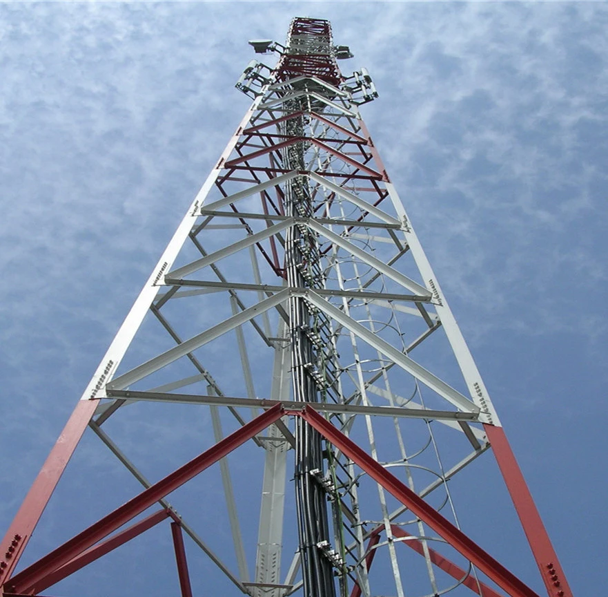 High Resolution 3-leg Angle radio antenna Steel Lattice Tower