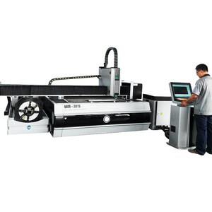 HN3015E with 3000mm rotary fiber laser cutting machine