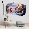 Home Decor 3D Window Fort Wall Stickers Living Room Vinyl Fort night Wall Decals Kids Room Accessories